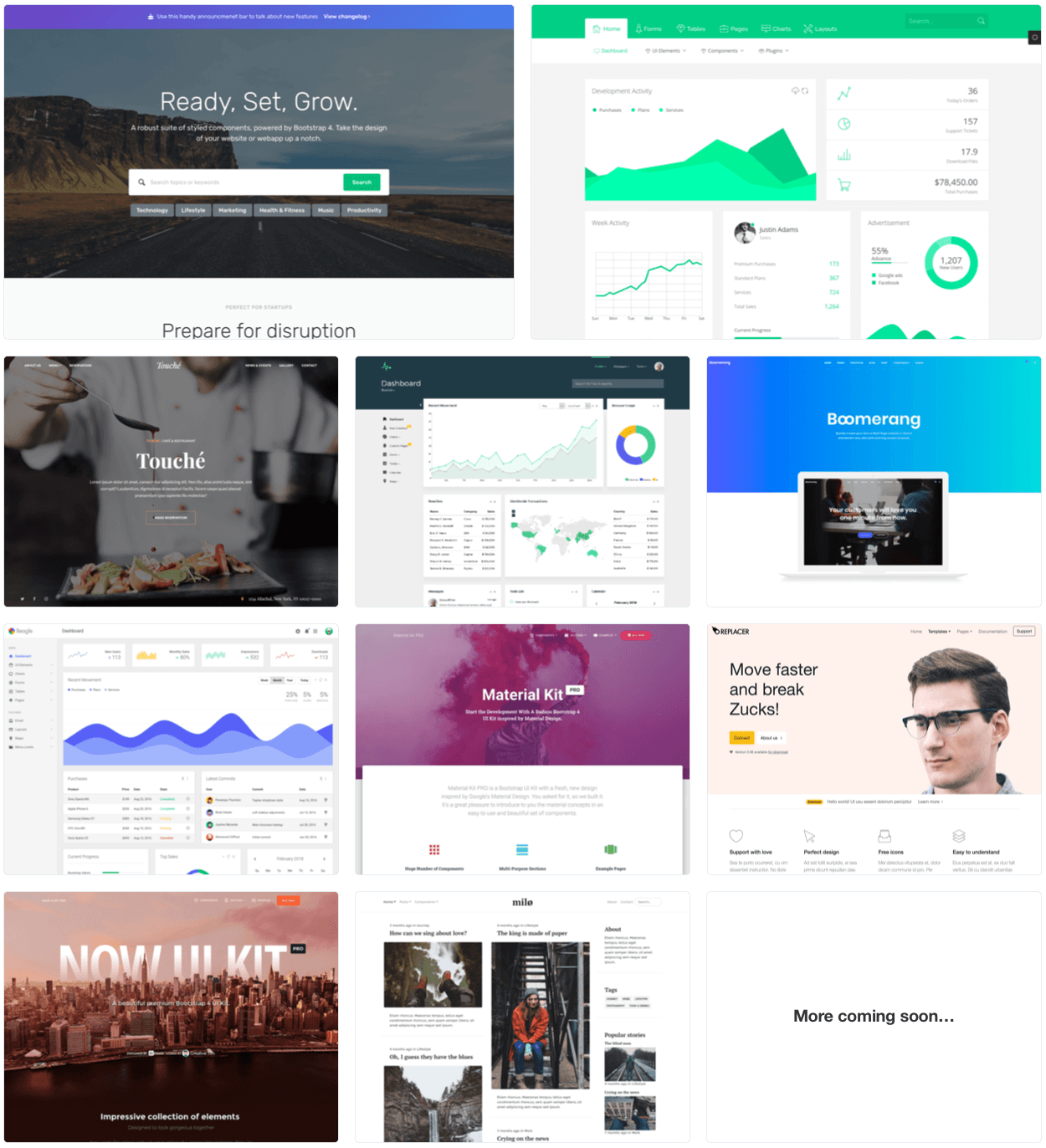 Bootstrap themes grid