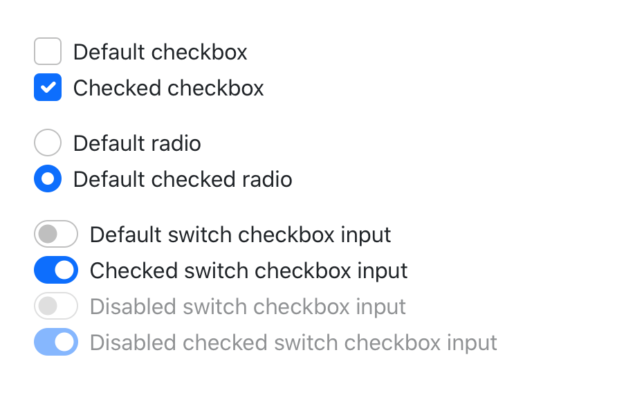 New Bootstrap 5 checks