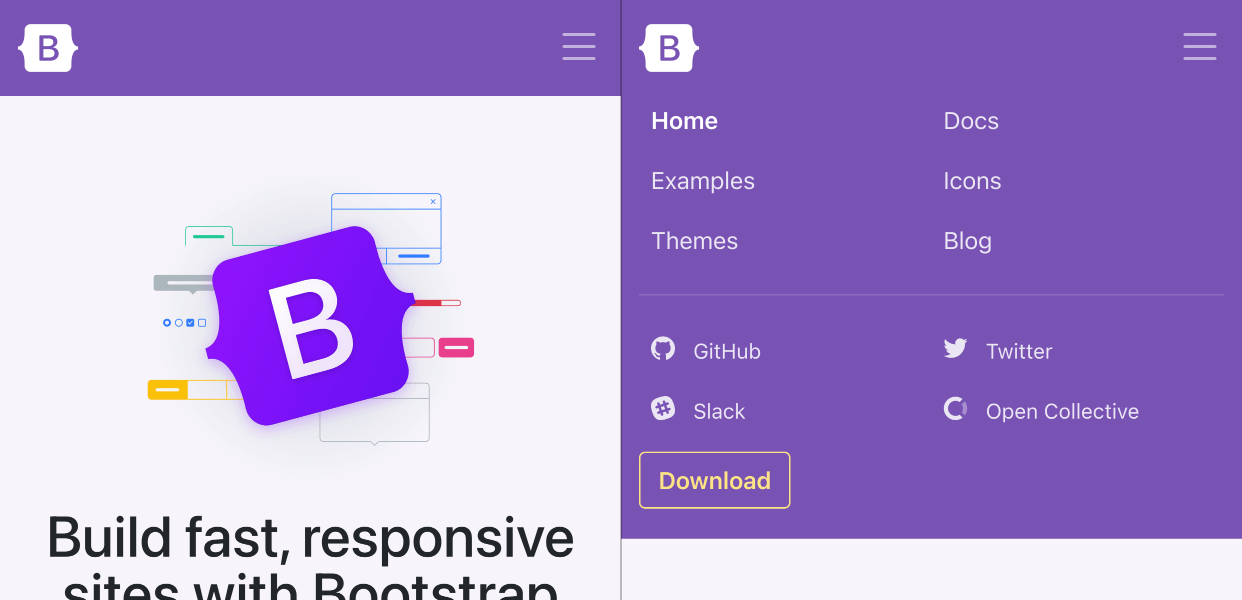 Updated Bootstrap nav home