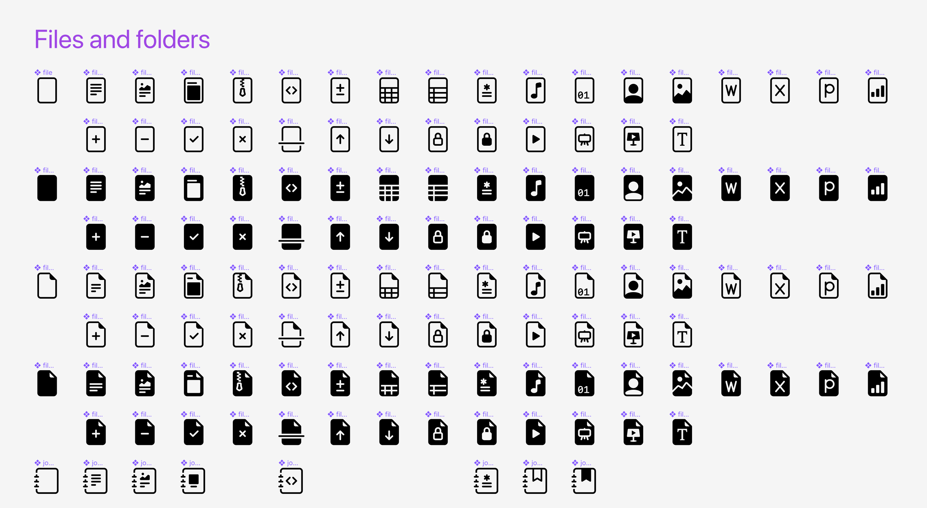 File and folder icons