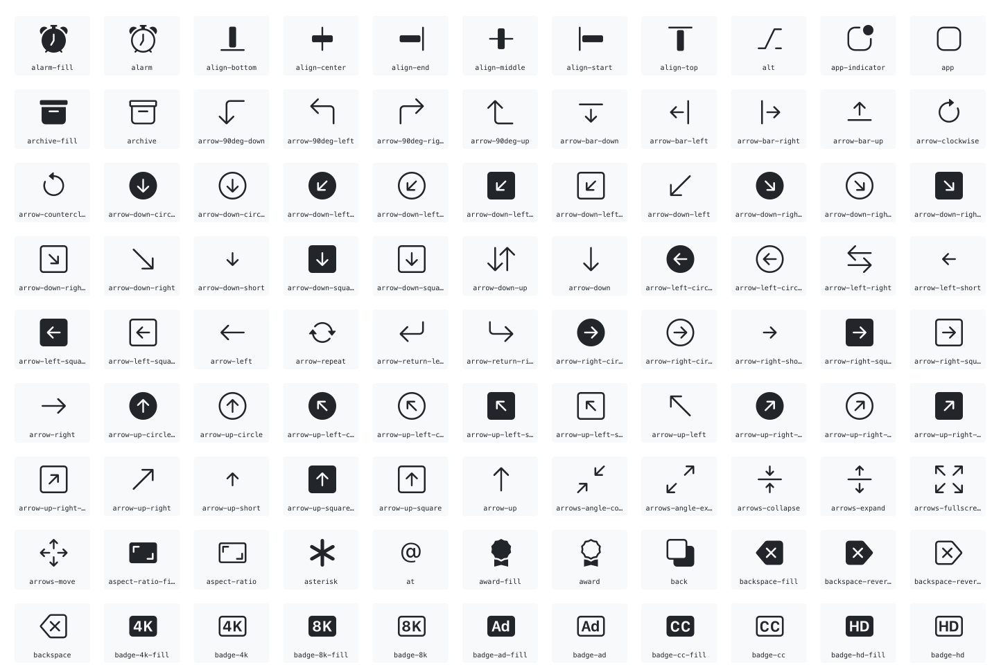 Web fonts index