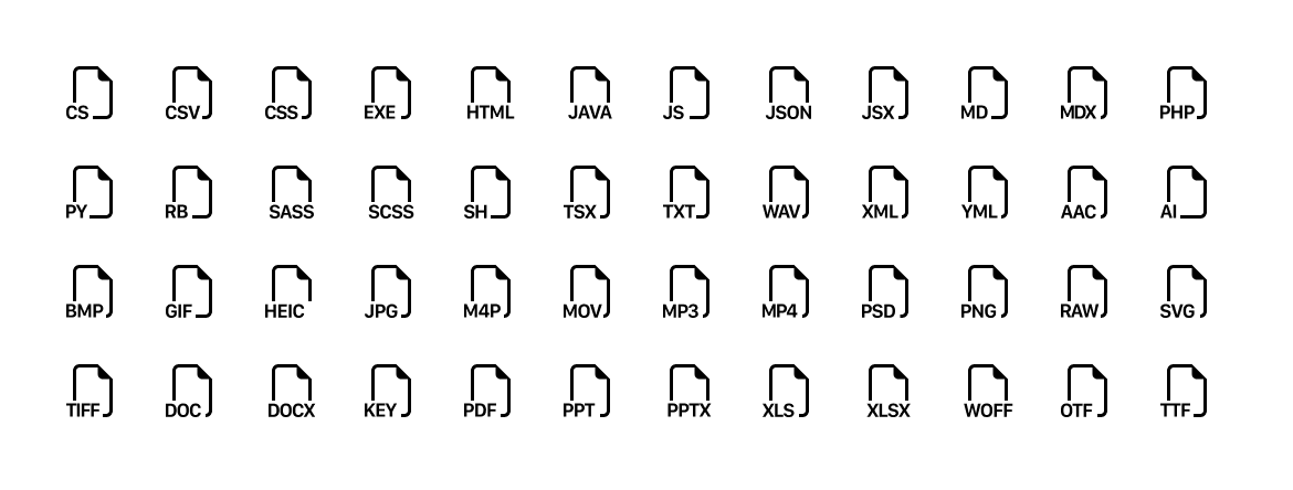 New filetype icons in v1.8.0